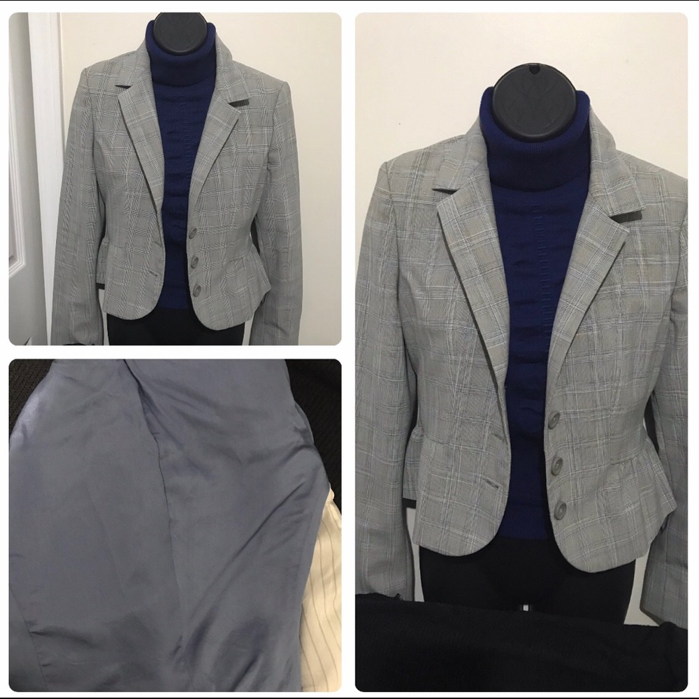 gently worn plaid tailored blazer